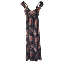 Mind Code Black Floral Off Shoulder Maxi Dress - £12.15 GBP