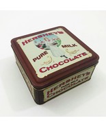 Vintage Hershey&#39;s  Pure Milk Chocolate Tin Can 1992 6.25&quot; x 6.25&quot; x 3&quot; - $241.08 MXN