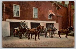 MT Vernon OH Fire Department Horse Drawn Engines Firemen Ohio Postcard G35 - $12.95