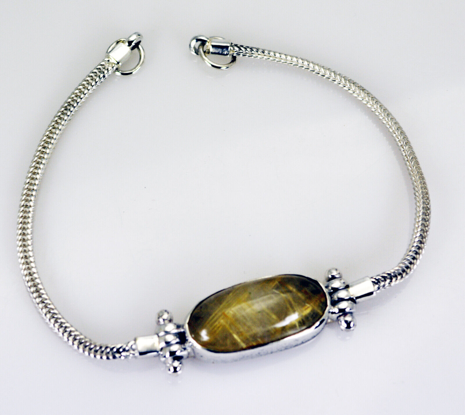 invitando Rutilo Cuarzo 925 Pulsera múltiple de plata esterlina sólida a... - $23.68
