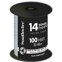 Southwire 100 ft. 14 White Solid CU THHN Wire (2 Pack) - £24.49 GBP