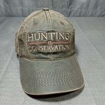 RMEF Hunting is Conservation Hat Adjustable Cap Oilskin Leather Outdoor ... - $10.99
