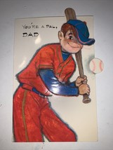 VINTAGE 1960’s Hallmark Happy Father’s Day Dad Card Baseball - £4.61 GBP