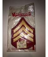 NOS Vanguard 2 Pack Chevron Gold &amp; Red Sergeant Sew On Patches NIP - $10.00