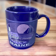 Coffee Mug Maine Vintage Purple Ceramic Souvenir Shore Tea Drinkware Cup Unisex - £20.97 GBP