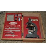 Vintage Antique Collectible Skilcraft Microscope Lab No 452 in Wood Box  - £25.87 GBP