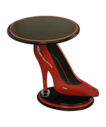 Luxury Red and Black High Heel Shoe table, Mirror accents, Unique Table 27"x18" - $574.19