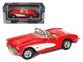 1959 Chevrolet Corvette Convertible Red 1/24 Diecast Model Car by Motormax - £31.39 GBP