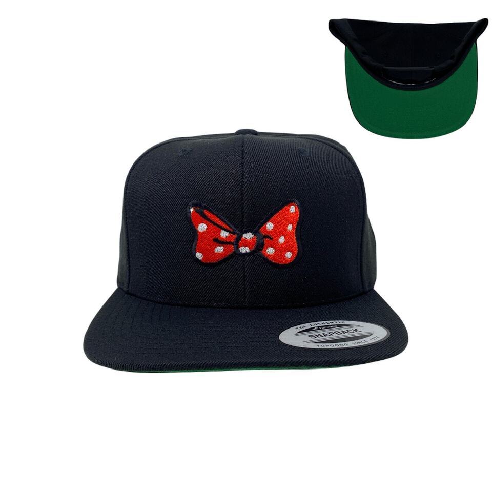 Embroidered Red Bow Snapback Hat