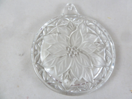 Mikasa Holiday Christmas Poinsttia Round Glass Crystal Ornament 3.5" - $5.93