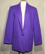 Vintage Women s Kensington Square Purple Fleece Lined Blazer Jacket Size... - £25.63 GBP