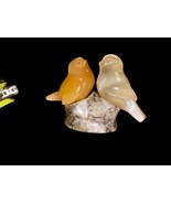 VTG USSR Carved Selenite Spar Gypsum Russian Love Bird Figurine Paperweight - $56.49