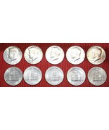 10 John F Kennedy 1776-1976 Bicentennial HALF DOLLARS P &amp; D Coin Lot JFK - $249.21 MXN