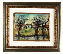 &quot; Foresta &quot; Da Zvi Raphaeli,con Cornice Olio Su Tavola,35.6cm x 30.5cm,Firmato / - £4,406.44 GBP