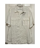 Margaritaville Men&#39;s White Gaze Short Sleeve Button Up Shirt Size XL - $32.73