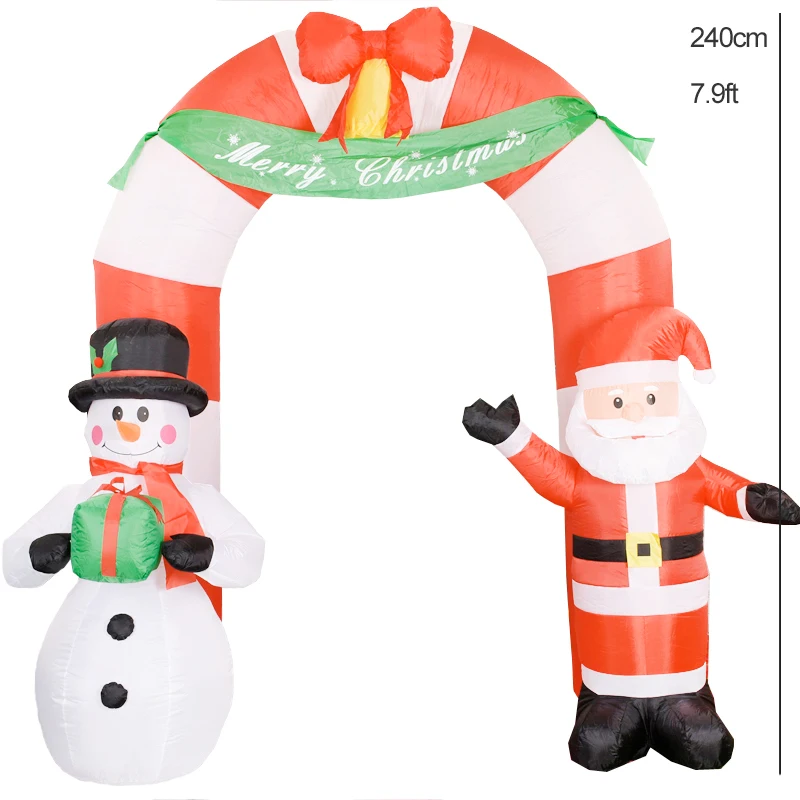 Inflatable Archway Christmas Outdoor Decoration 2.4m Height Arch Santa Claus Sno - £107.98 GBP