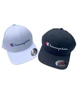 Champion Unisex Black White Embroidery Logo Capital Flexfit Baseball Hat... - £10.70 GBP+