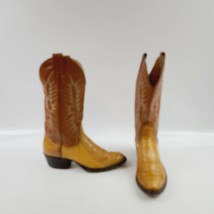 Vintage Womens Nocona Boots Size 4.5 B BROWN And TAN Reptile - £37.36 GBP