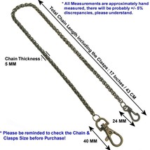 Pocket Watch Chain Albert Chain Bronze Spiga Wheat Chain Swivel Lobster Clasp 81 - £14.45 GBP