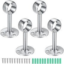 4 Packs 1 Inch Ceiling Mount Curtain Rod Bracket, Stainless Steel Shower... - £16.52 GBP