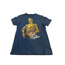 C-3po Star Wars Mens Graphic T-Shirt Navy Heathered Stay Golden Crew Neck Tee S - £9.02 GBP