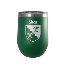 Shea Irish Coat of Arms Stemless Wine Travel Tumbler - £26.73 GBP