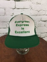 Evergreen Express Is Excellent Hat White Green Mesh Snapback Collectible... - $15.84