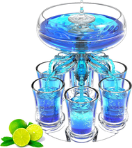 Shot Glasses Party Drink Dispenser with 6 Shot Glasses Set Liquid Beverage Liquo - £27.63 GBP