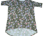 Lularoe Irma Shirt Disney Minnie Mouse Small Floral Green New w/ Tags - £7.83 GBP