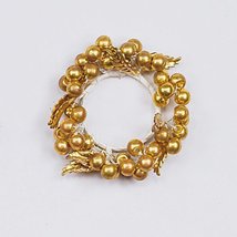 Oddity Inc. Bead with Leaves Candle Ring (Gold, 2 INCH) - £9.82 GBP+