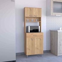 Della 60&quot; Kitchen Pantry: Oak, Open &amp; Closed Storage - $214.99