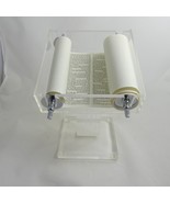 Jewish Torah Scroll &amp;Pedestal Clear Display Stand Judaica, Hebrew Judais... - $39.55