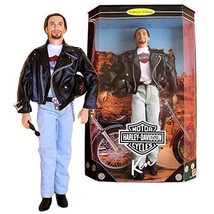 Year 1998 Harley Davidson Motorcycle Series 12 Inch Doll Set - Ken with Faux Lea - £102.23 GBP
