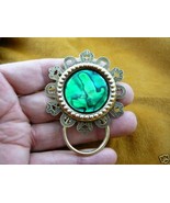 (#E756) Green Paua shell Eyeglass pin pendant ID badge holder - $618.42 MXN