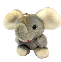 Rare Vintage Fun World Mini 3.5&quot; Gray Plush Elephant Trunk Up Stuffed Animal - $11.66