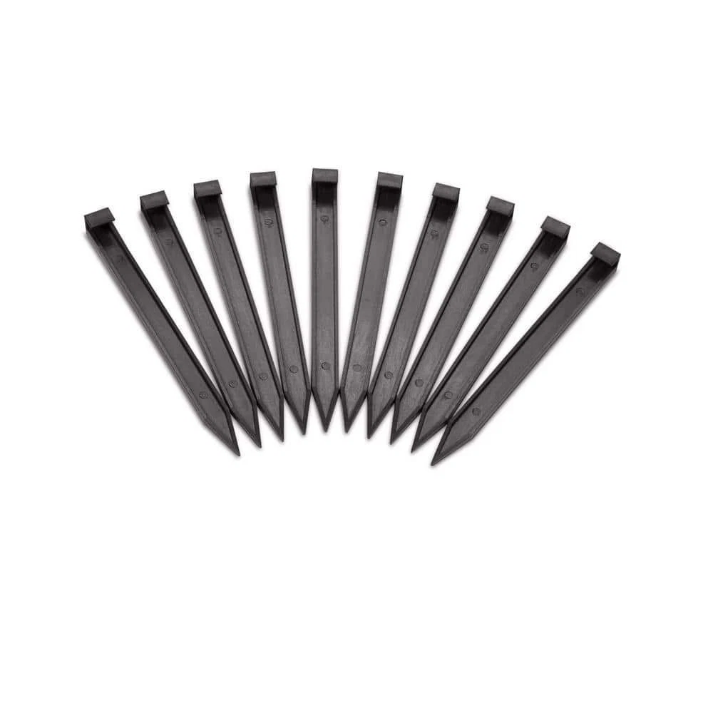 Anchoring Stakes Nylon 10in Black Heavy Duty Garden Landscape Tent 10 Pack - $31.54