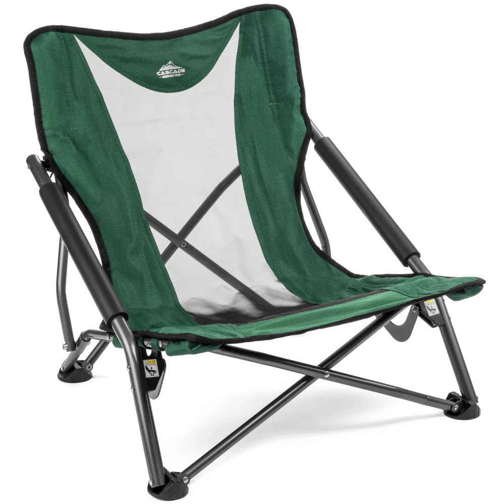 Cascade Mountain Tech Compact Low Profile Outdoor Folding Camp Chair with Carry - £43.75 GBP