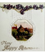 Happy Returns Birthday Greeting Postcard 1913 Farmhouse Germany Embossed... - $372.00 MXN