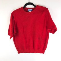 Pendleton Womens Sweater Classic Crew Neck Cotton Short Sleeve Pullover Red L - £7.78 GBP