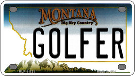 Golfer Montana Novelty Mini Metal License Plate Tag - £11.93 GBP