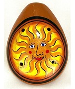 Hand Crafted Pottery 6 Hole Ocarina Flute-Painted Sun-Music Instrument - $408.47 MXN