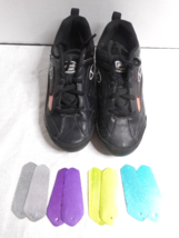LOUISVILLE SLUGGER Boys Sz 2 Black Baseball Shoes Cleats 5 Change Color ... - $19.99