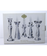 Shannon Crystal by Goldinger Set of 5 Candle Holders Original Box - $135.62
