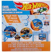 Amscan Hot Wheels Wild Racer Hanging Swirl Decorations - Assorted Designs, 12 Pc - £13.62 GBP