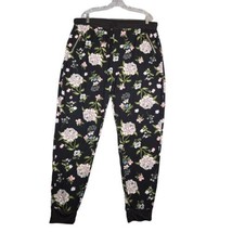 Bae City Women 3X Black Pants Joggers Lounge Stretchy Floral Pockets Dra... - $11.81