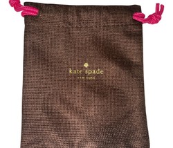 Kate Spade Mini Dust Gift Bag Jewelry Storage Brown Gold Pink 5.75&quot; x 4.75” - $8.90