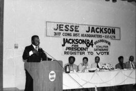 BLACK &amp; WHITE NEGATIVE * 35mm strip of 4 JESSE JACKSON for PRESIDENT COM... - $9.85