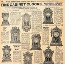 1969 Fine Cabinet Clocks 1901 Repro Advertisement Sears Furniture DWU16J - €21,49 EUR
