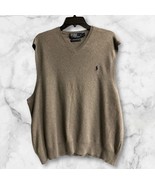 Polo Ralph Lauren Sweater Gray Vest Men&#39;s XXL V Neck Sleeveless 100% Pim... - €25,48 EUR