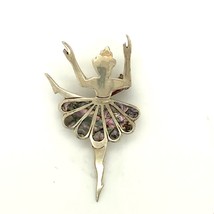 Vtg Sign Sterling Maricela Mexico Mid Century Modern Inlay Abalone Ballet Brooch - £39.42 GBP